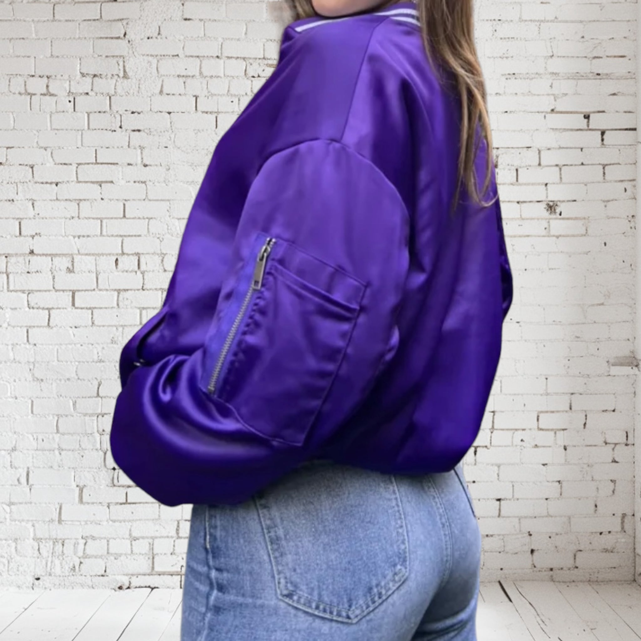 Bomber Aviateur Oversize en Satin