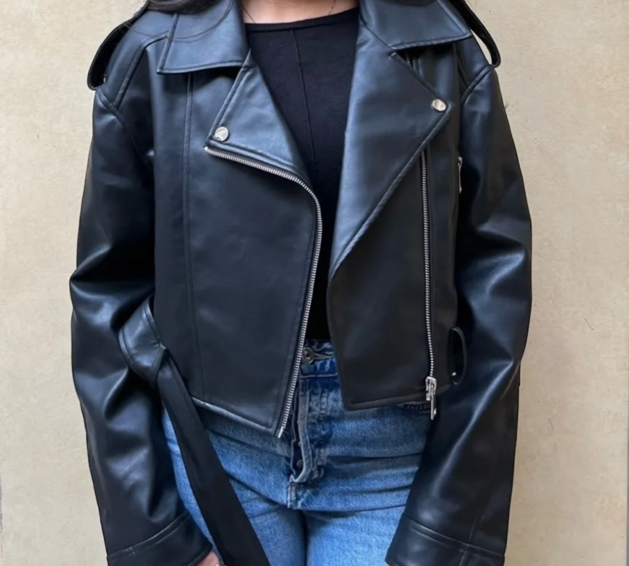 Blouson en Cuir PU Style Perfecto : L'Élégance Rebelle