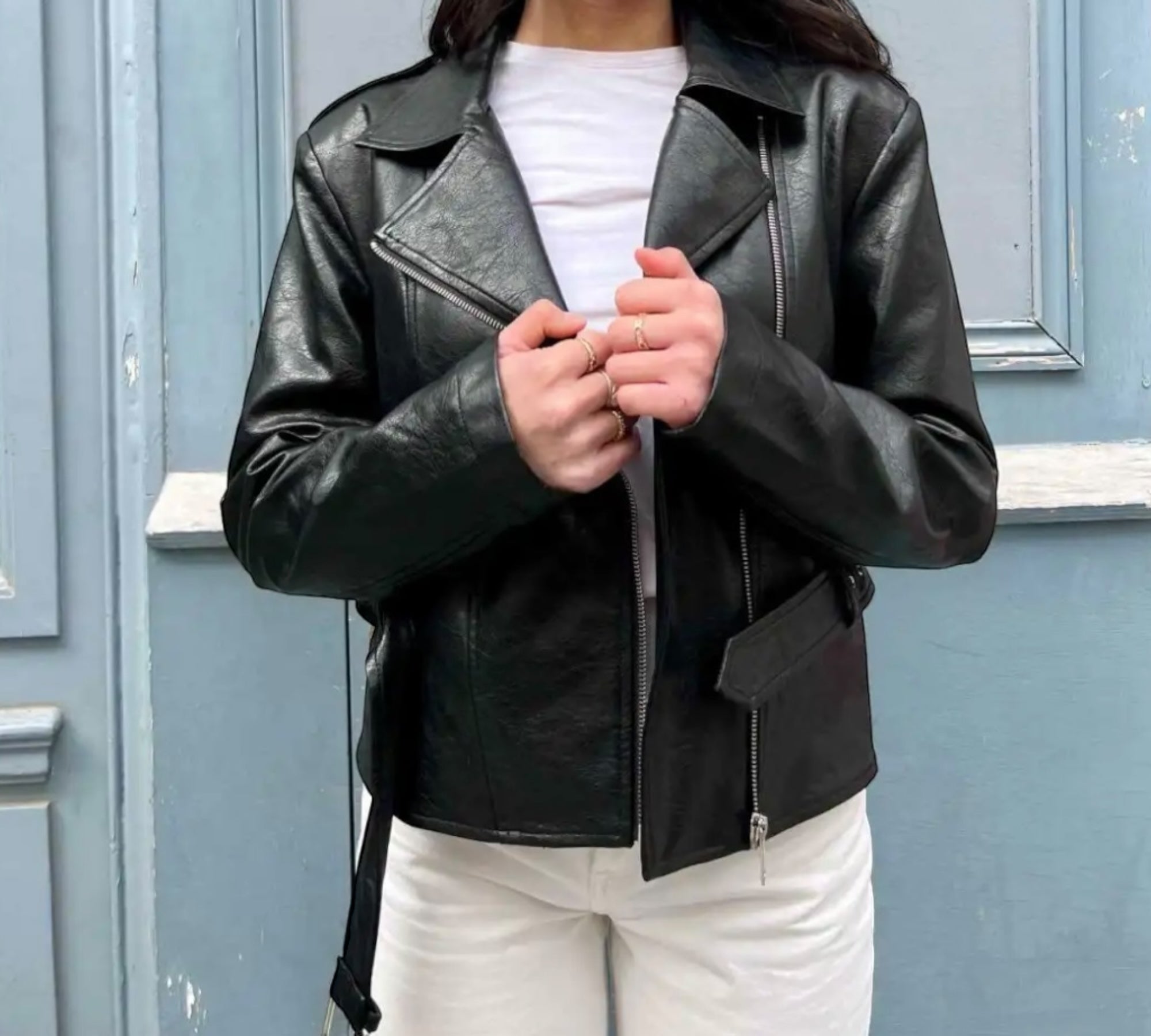 Blouson Motard Simili Cuir