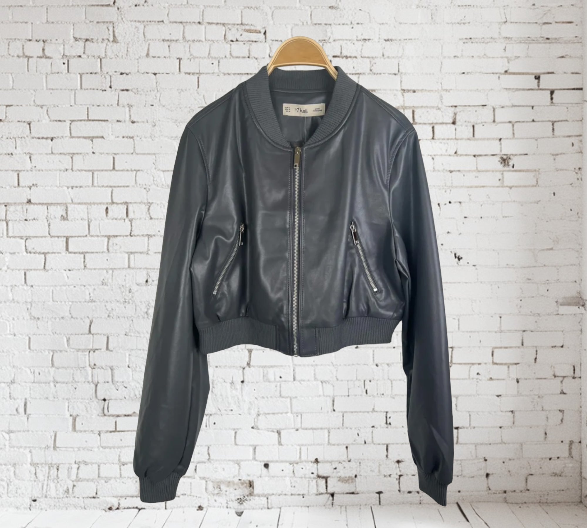 Bomber Court en Simili-Cuir